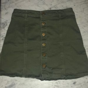 Green Jean Skirt